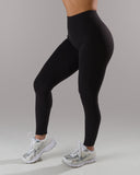 Dip Back Mid Rise Legging - Black
