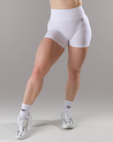 Pump Mid Rise Short - White w/ Logo