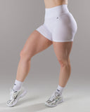 Pump Mid Rise Short - White w/ Logo
