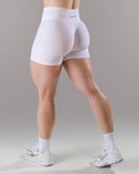 Pump Mid Rise Short - White w/ Logo