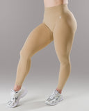Pump Mid Rise Legging - Sahara w/ Logo