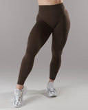 Pump Mid Rise Legging - Espresso w/ Logo
