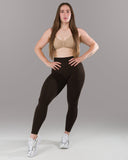 Pump Mid Rise Legging - Espresso w/ Logo