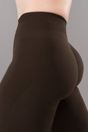 Pump Mid Rise Legging - Espresso w/ Logo