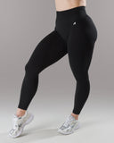 Pump Mid Rise Legging - Black w/ Logo