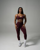Pump Mid Rise Legging - Merlot