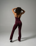 Pump Mid Rise Flared Pant - Merlot