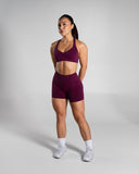 Pump High Rise Short in Mulberry – women's shorts in nylon and polyester fabric, view 8