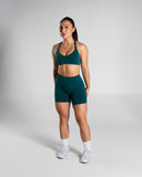 Pump High Rise Short in Dark Teal – women's shorts in nylon and polyester fabric, view 8
