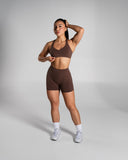 Pump High Rise Short in Cedar – women's shorts in nylon and polyester fabric, view 8