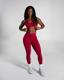 Pump Mid Rise Legging in Strawberry Jam – women's legging in nylon and polyester fabric, view 5