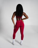 Pump Mid Rise Legging in Strawberry Jam – Alphalete women's legging, view 6