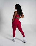 Pump Mid Rise Legging in Strawberry Jam – women's mid-rise seamless compression legging, view 4