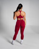 Pump High Rise Legging in Strawberry Jam – women's high-rise seamless compression legging, view 7