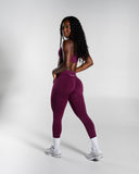 Pump Mid Rise Legging in Mulberry – women's mid-rise seamless compression legging, view 4