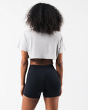 LDB Oversized Crop Tee - Heather Cloud