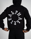 Staple Emblem Fleece Hoodie in Black – Alphalete unisex hoodie, view 6