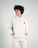 Staple Emblem Fleece Hoodie in Oatmeal – Alphalete unisex hoodie