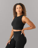 Stratus Crop Tank - Black