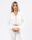 Velour Zip Hoodie - Lace