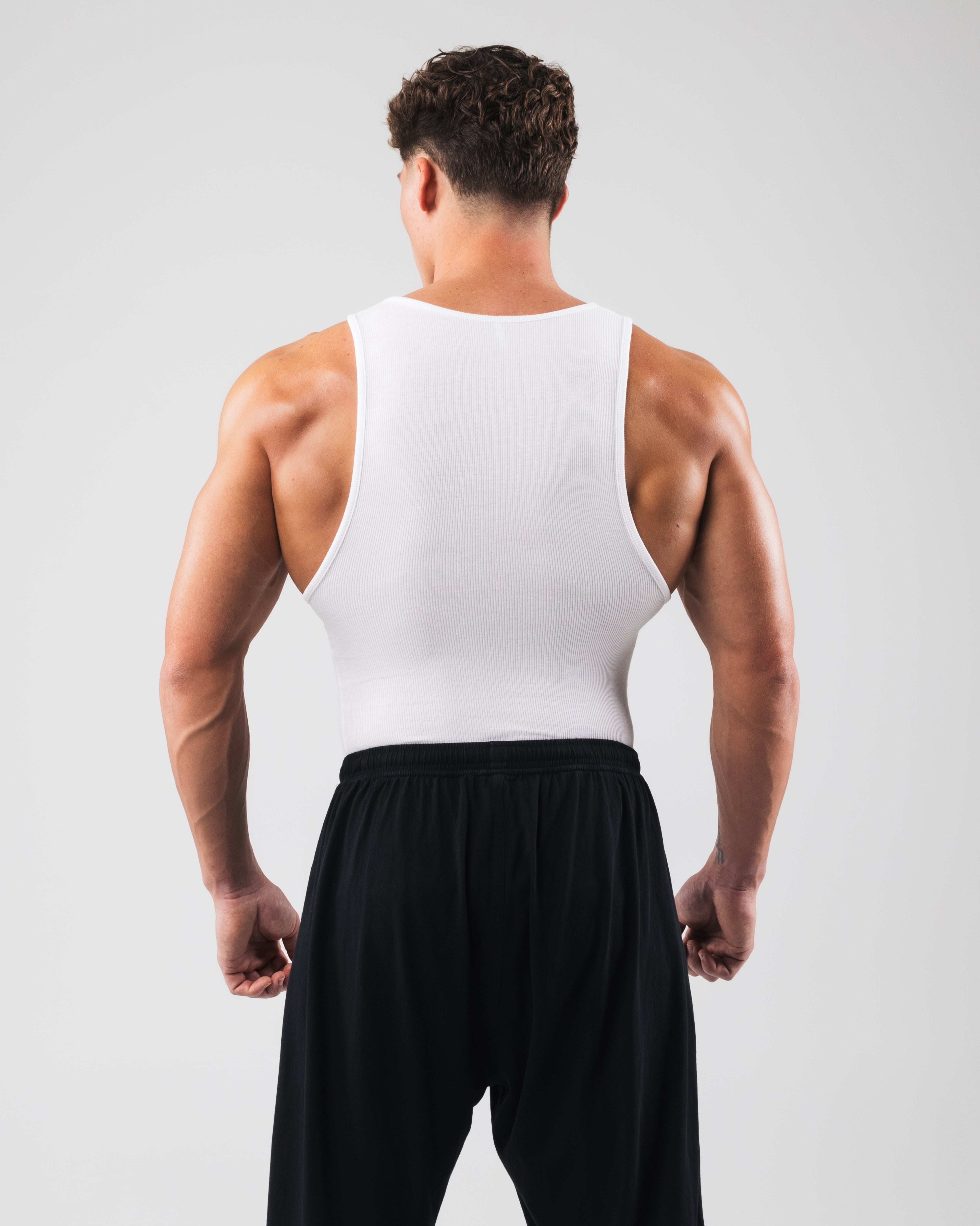 Zero Ribbed Tank 2pk - White | Mens Workout Tee | Alphalete – Alphalete ...
