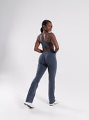 Pump Mid Rise Flared Pant Long - Dusty Navy