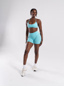 Pump High Rise Short - Aqua Blue