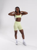 Pump Mid Rise Biker Short - Citrus Frost