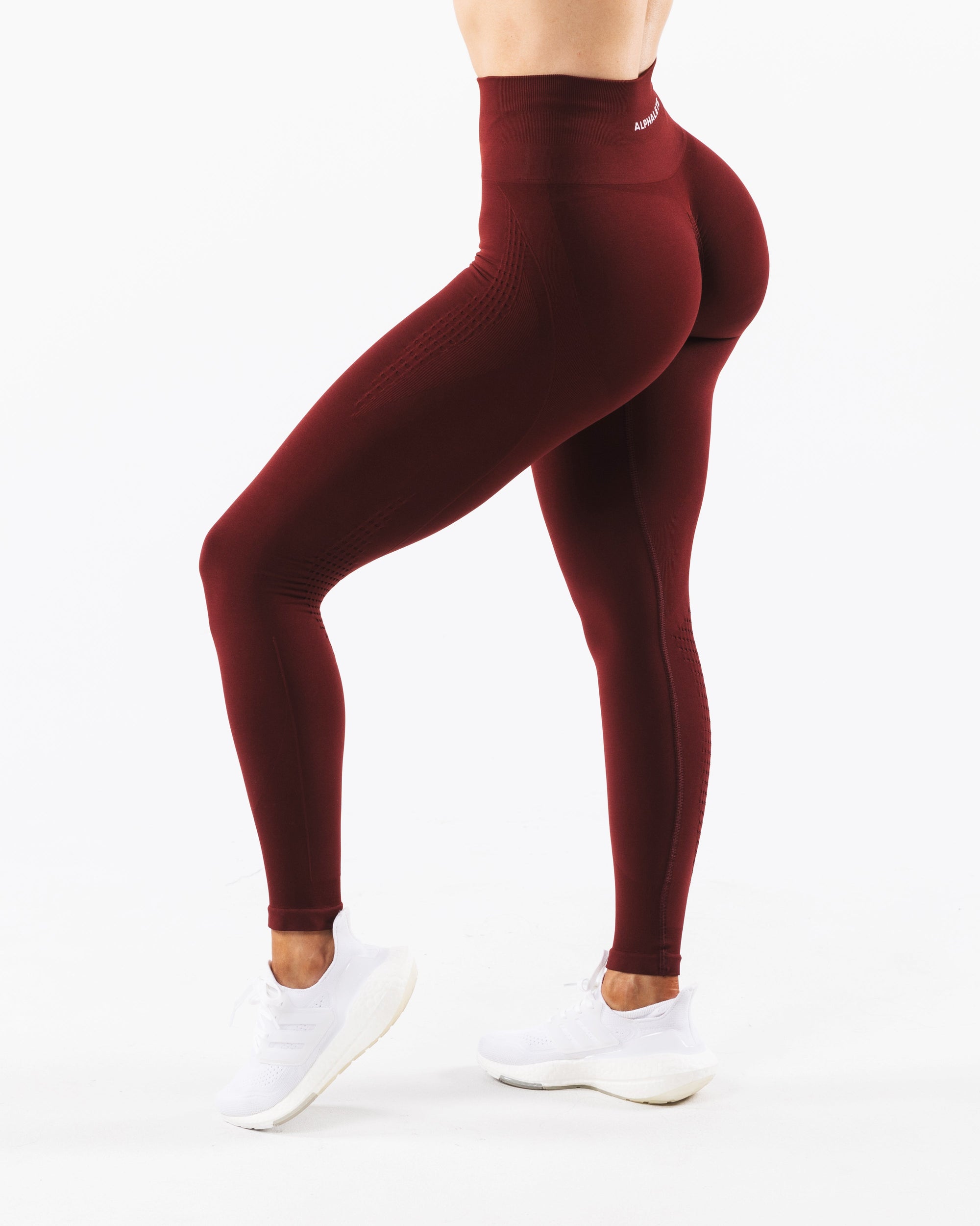 Ladies MV seamless '3D fit' multi-sport sculpt leggings - Burgundy
