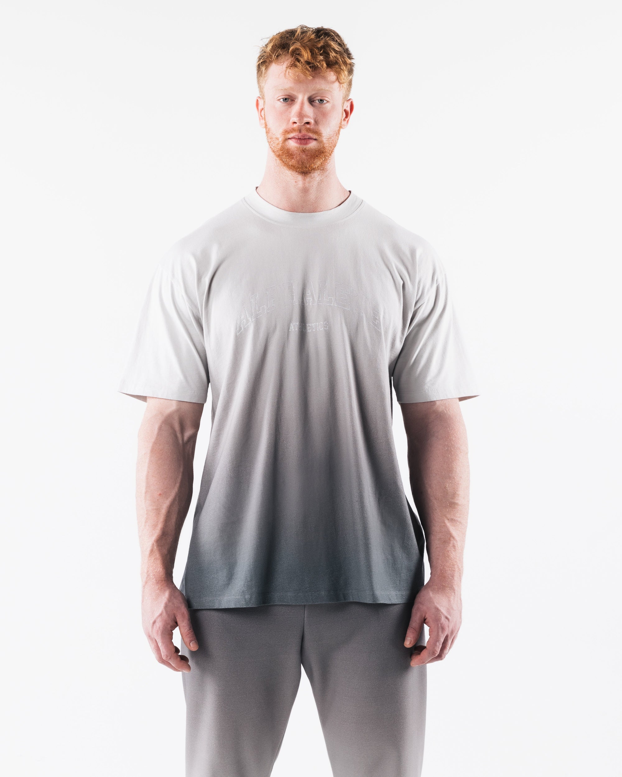 Athletics Distressed Tee - White Ash Ombre – Alphalete Athletics CA